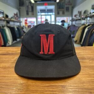 Vintage 90’s Black And Red Marlboro M Horse Logo Hat
